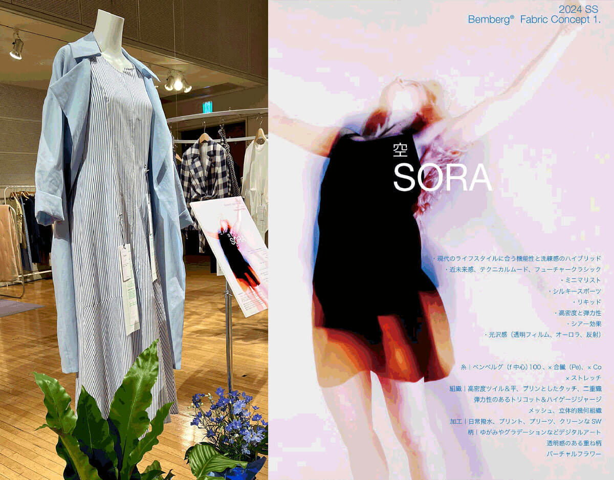 「空 SORA」、「土 TSUCHI」のコンセプトテーマで、パートナー各社セレクト開発素材と製品展示