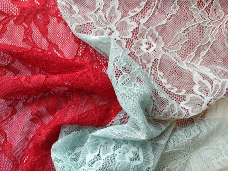 Dresdner Spitzen's lace fabrics in 79% rec PA and 21% ROICA™ EF