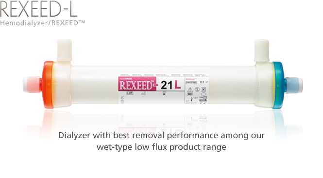 Hemodialyzer / REXEED-L: Dialyzer with best removal performance among our wet-type low flux product range.