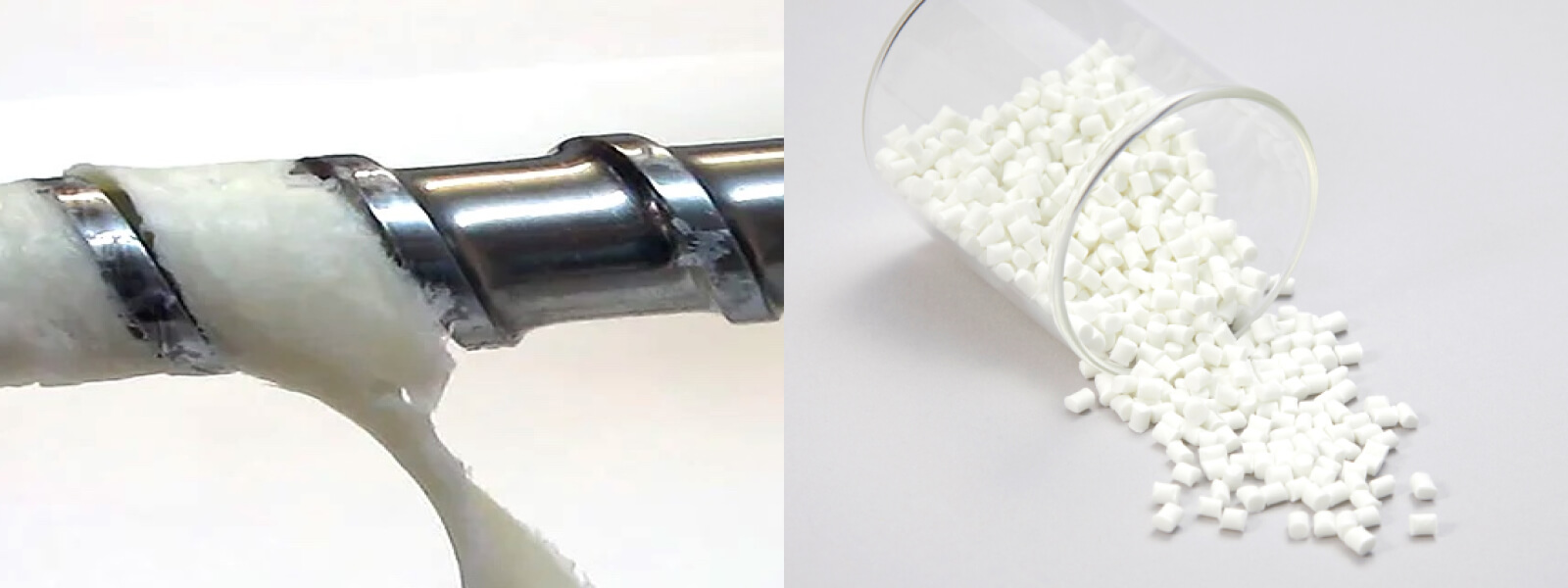 Purging compound and pellets cleaning the screw