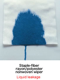 Staple-fiber rayon/polyester nonwoven wiper