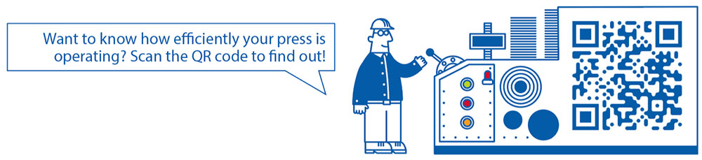 Want to know how efficiently your press is operating? Scan the QR code to find out!