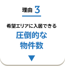 理由3 希望エリアに入居できる 圧倒的な物件数