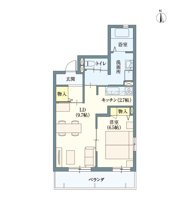 1LDK | 専有面積: 52.09㎡