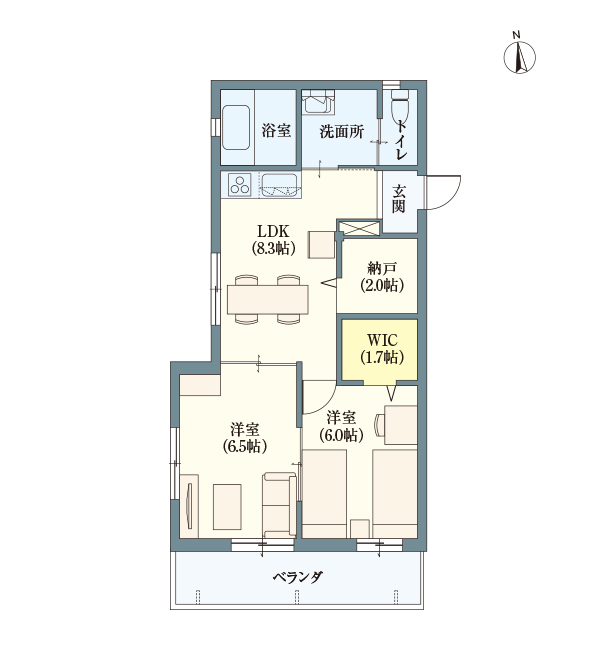 2LDK | 専有面積: 54.25㎡