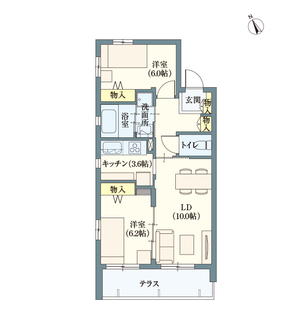 2LDK | 専有面積: 64.00㎡