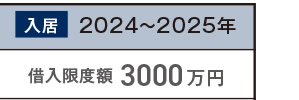 [省エネ基準適合住宅]　借入限度額3000万円（2024～2025年年入居）