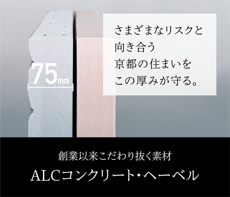 さまざまなリスクと向き合う京都の住まいをこの厚みが守る。