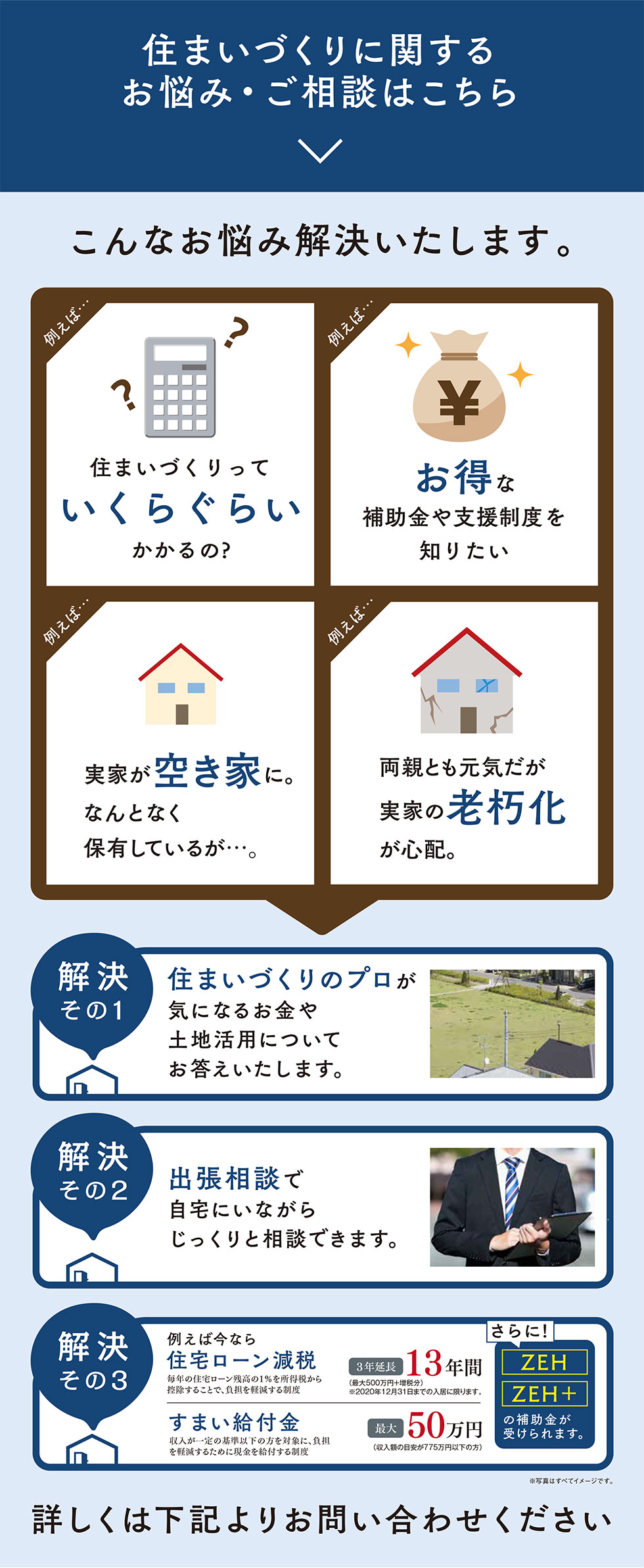 住まいづくりに関するお悩み・ご相談はこちら