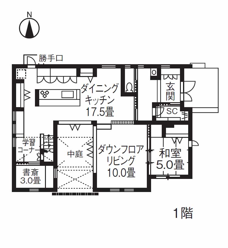 Ldkと一体の中庭から光と風を感じて暮らす ヘーベルハウス 注文住宅の実例 くらし方 商品 Ldkと一体の中庭から光と風を感じて暮らす ヘーベルハウス 注文住宅の実例 くらし方 商品