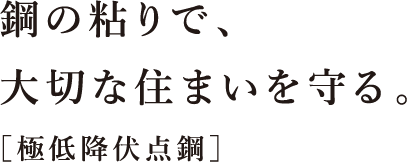 鋼の粘りで、大切な住まいを守る。［極低降伏点鋼］