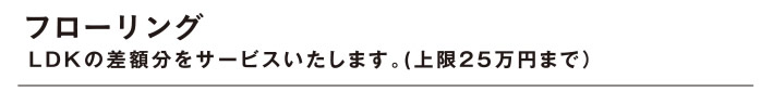 [フローリング] LDKの差額分をサービスいたします。(上限25万円まで）