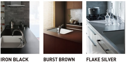 IRON BLACK／BURST BROWN／FLAKE SILVER