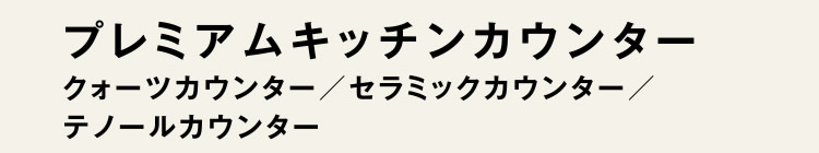[プレミアムキッチンカウンター　クォーツカウンター／セラミックカウンター／テノールカウンター]