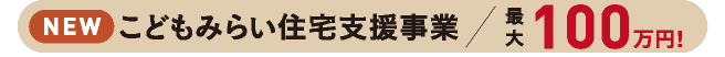 NEWこどもみらい住宅支援事業|最大100万円!