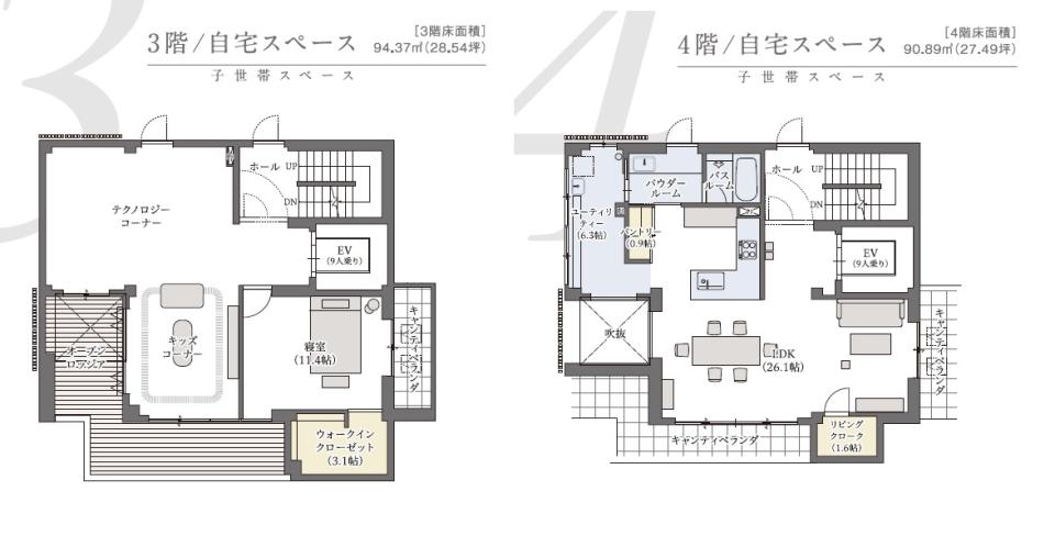 錦糸町展示場 重鉄・賃貸併用二世帯モデル　　平屋から８階建てまで対応可能 間取り・プラン