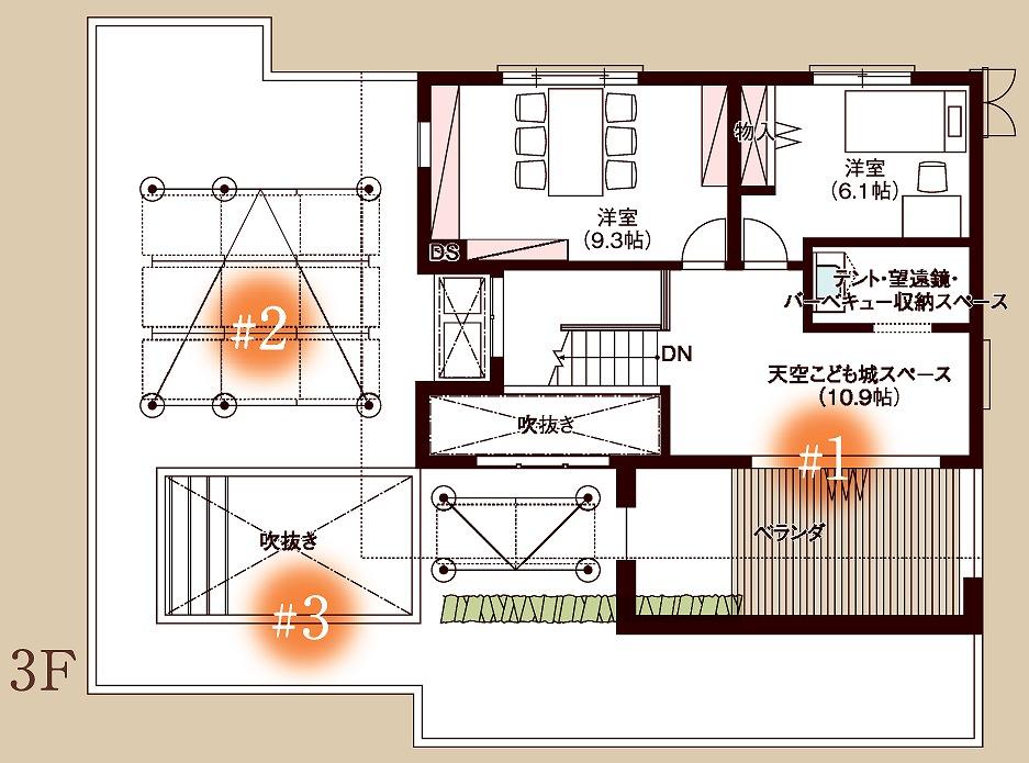 鈴鹿展示場 フレックス（３階モデル） 間取り・プラン