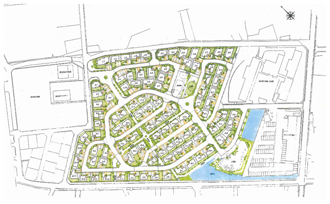 「江川地区豊かな暮らし空間創生住宅整備事業」全体街区図