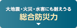 大地震・火災・水害にも耐えうる　総合防災力