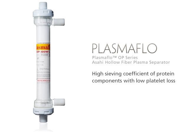 Plasmaflo OP: High sieving coefficient of protein components with low platelet loss