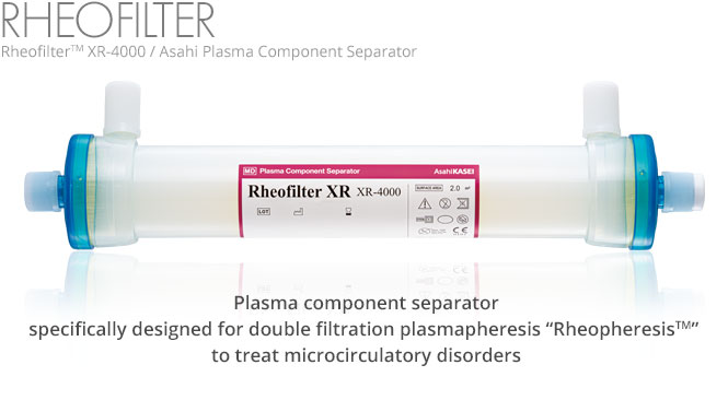 Rheofilter XR: Plasma component separator specifically designed for rheopheresis to treat microcirculatory disorders