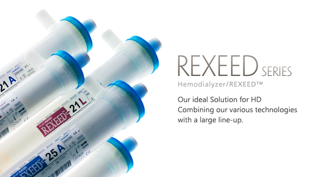 Hemodialyzer/REXEED™: Our ideal solution for HD.
Combining our various technologies with a large line-up.