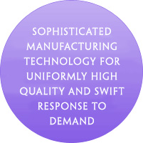 Sophisticated manufacturing technology for uniformly high quality and swift response to demand