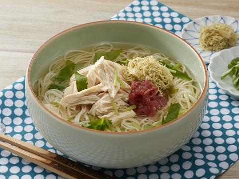 ささ身と梅干しのさっぱりにゅうめん