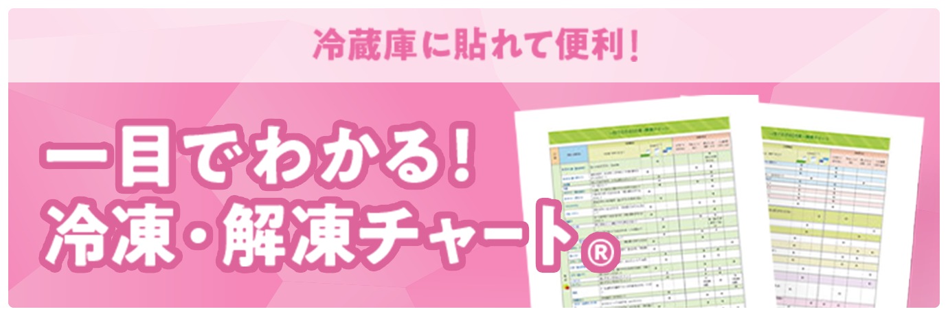 冷蔵庫に貼れて便利！一目でわかる！冷凍・解凍チャート®