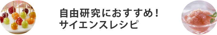 自由研究におすすめ！サイエンスレシピ