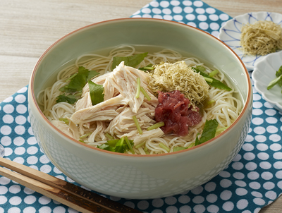 ささ身と梅干しのさっぱりにゅうめん