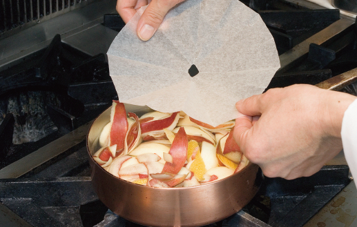 リンゴの茶巾包み サバイヨンのグラタン