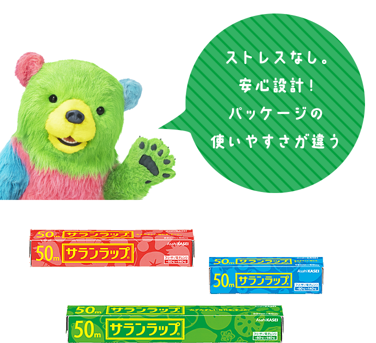 ストレスなし。 安心設計! パッケージの 使いやすさが違う