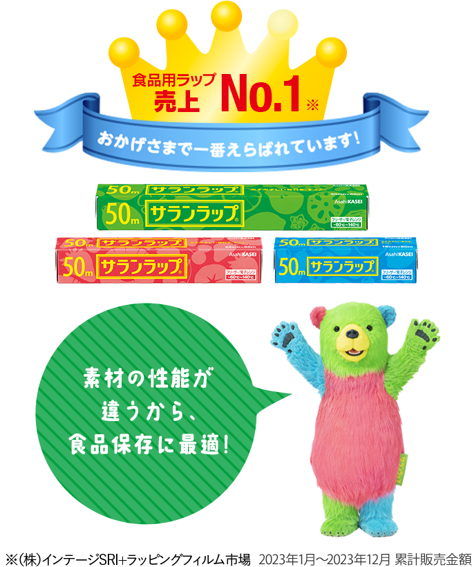 素材の性能が 違うから、 食品保存に最適!